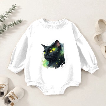 Discover Galaxy Charming Cat" Baby Romper Sweatshirts