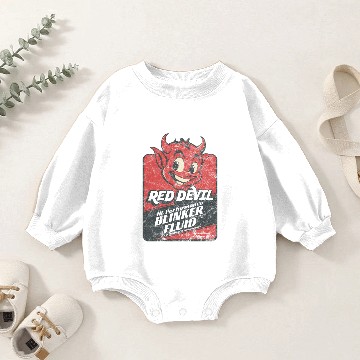 Discover Distressed Red Devil Blinker Fluid Baby Romper Sweatshirts
