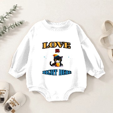 Discover LOVE IS RIGHT HERE Baby Romper Sweatshirts