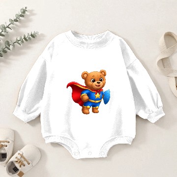 Discover Teddy bear superhero Baby Romper Sweatshirts