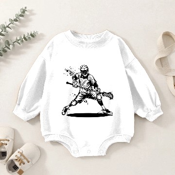 Discover Lacrosse Player Drawing Baby Romper Sweatshirts
