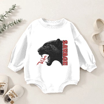 Discover Fierce Black Panther Roar Design Baby Romper Sweatshirts