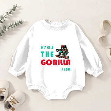 Discover Keep Calm - The Gorilla Is There Baby Romper Sweatshirts