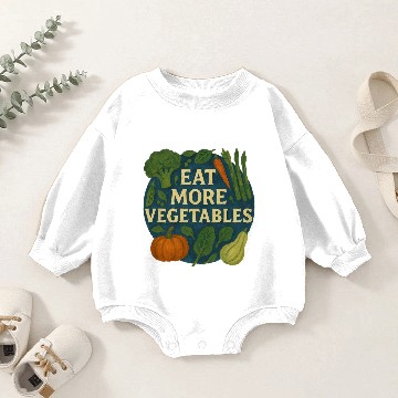 Discover Eat more Vegetables Baby Romper Sweatshirts