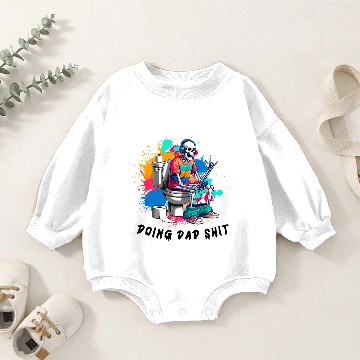 Discover Funny Dad Skeleton - Doing Dad Shit Meme Art Baby Romper Sweatshirts
