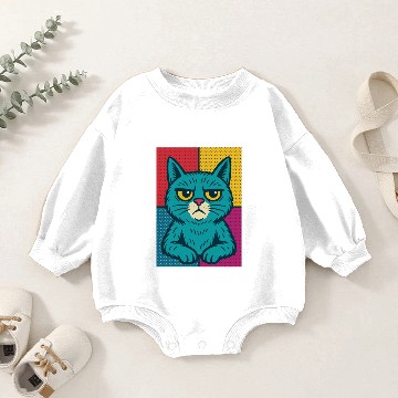 Discover Pop Art Grumpy Cat Design Baby Romper Sweatshirts