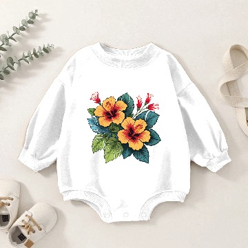 Discover Hibiscus Baby Romper Sweatshirts