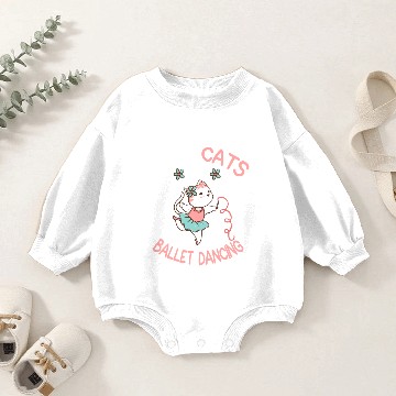 Discover I Like Cats And Ballet Dancing  Baby Romper Sweatshirts