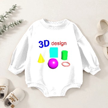 Discover Vibrant 3D Geometric Shape Design Baby Romper Sweatshirts