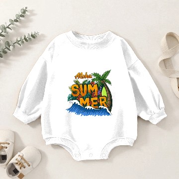 Discover Aloha Summer Tropical Design Baby Romper Sweatshirts