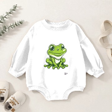 Discover Cartoon Frog Mascot Illustration Baby Romper Sweatshirts