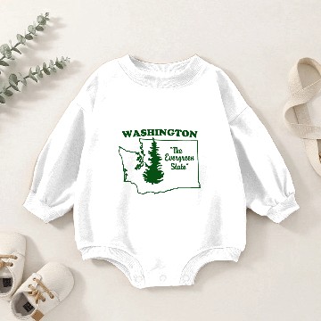 Discover Washington, the Evergreen State Baby Romper Sweatshirts