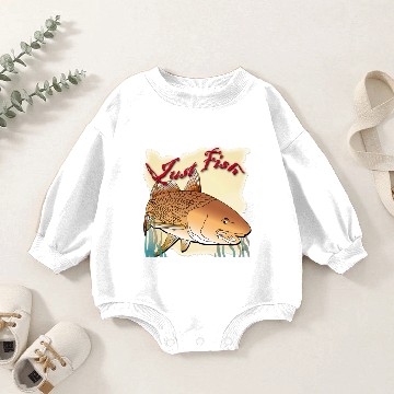 Discover Just Fish Redfish tan Baby Romper Sweatshirts