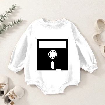 Discover old skool computer nerd floppy disk Baby Romper Sweatshirts