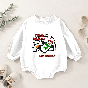 Discover Your Igloo Or Mine Chilly Willy Penguin Baby Romper Sweatshirts