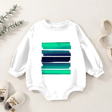 Discover Light Green Gradient Stripes Baby Romper Sweatshirts