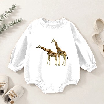 Discover Giraffe two side by side Baby Romper Sweatshirts