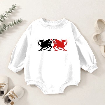 Discover rampant dragons licking emblem solid wicked! Baby Romper Sweatshirts
