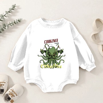 Discover Cooking with Cthulhu Baby Romper Sweatshirts