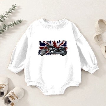 Discover UNION JACK FLAG & MOTORBIKE Baby Romper Sweatshirts