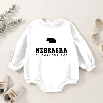 Discover Nebraska Shape Baby Romper Sweatshirts