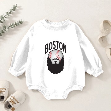 Discover Boston Beards Boston Massachusetts Baseball Baby Romper Sweatshirts