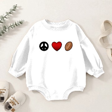 Discover Peace Love Rugby Dark Baby Romper Sweatshirts