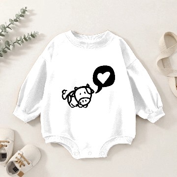 Discover Cow with heart Baby Romper Sweatshirts