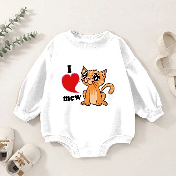 Discover I heart mew Tabby Cat Baby Romper Sweatshirts