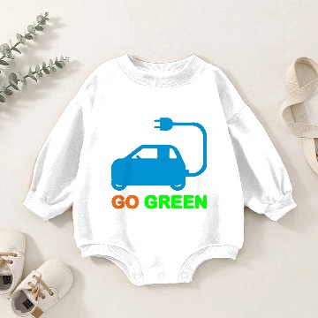 Discover GO GREEN ~ DRIVE ELECTRIC VEHICLES Baby Romper Sweatshirts