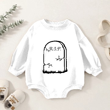Discover tombstone R.I.P. Baby Romper Sweatshirts