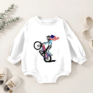 Discover Speedway driver with USA flag Baby Romper Sweatshirts