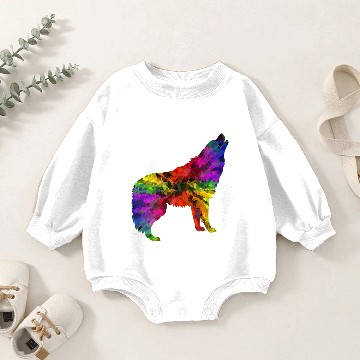 Discover Multispectral Gem Howling Wolf Baby Romper Sweatshirts