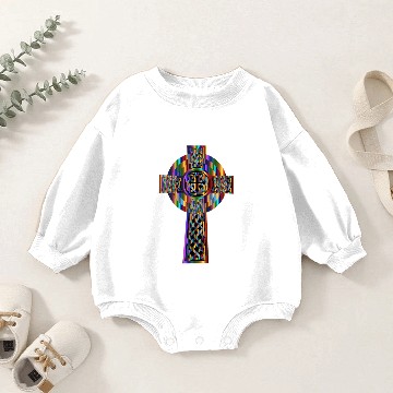 Discover Prismatic Celtic Cross Baby Romper Sweatshirts