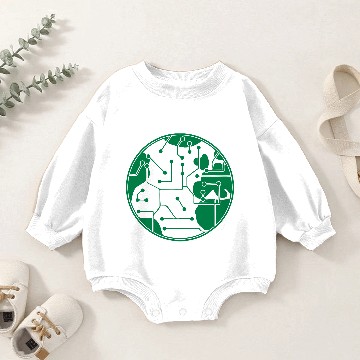 Discover earth technology networked data information electr Baby Romper Sweatshirts