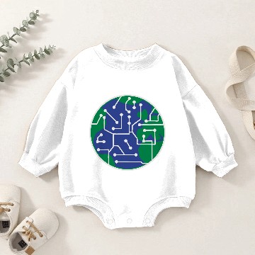 Discover earth technology networked data information electr Baby Romper Sweatshirts