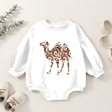 Discover Beige camel Baby Romper Sweatshirts