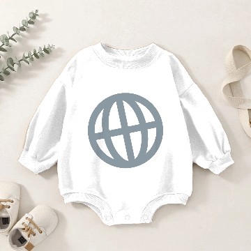 Discover Icon: Internet / Globe Grey Baby Romper Sweatshirts