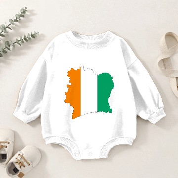 Discover Ivory Coast Flag Map With Stroke Baby Romper Sweatshirts