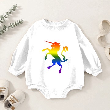 Discover Rainbow unicorn (gradient remix) Baby Romper Sweatshirts