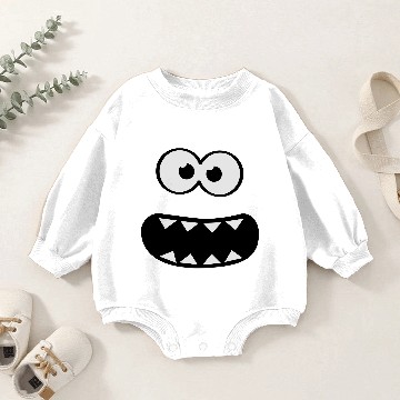 Discover Funny Cookie Monster (Smiley Comic) Face Baby Romper Sweatshirts