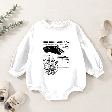 Discover Millennium Falcon Blueprint Baby Romper Sweatshirts