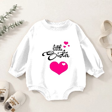 Discover Little Sister with Cute Hearts Baby Romper Sweatshirts