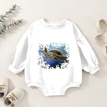 Discover Sea turtle painting d Baby Romper Sweatshirts
