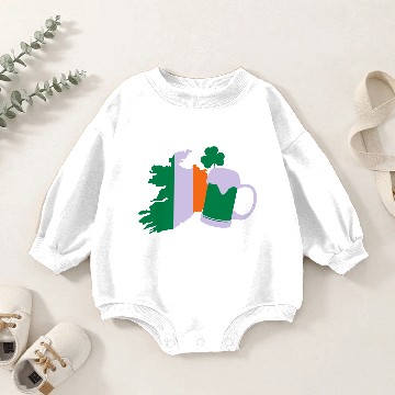 Discover St Patricks Day, Irish Beer, Clover Baby Romper Sweatshirts