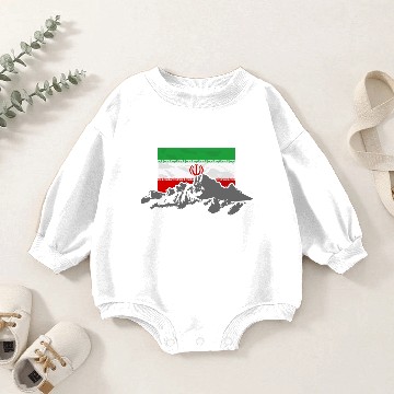 Discover Iran - Flag & Mountains Baby Romper Sweatshirts