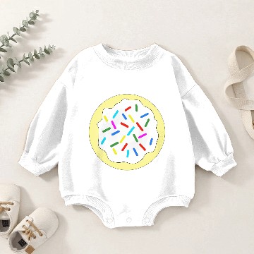 Discover Rainbow Sprinkles Sugar Cookie Solid Baby Romper Sweatshirts