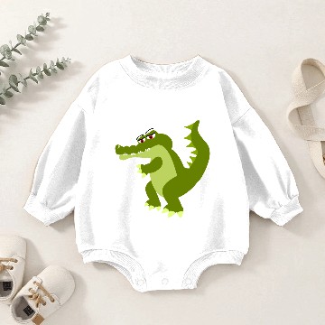 Discover Sad Crocodile Cartoon Baby Romper Sweatshirts
