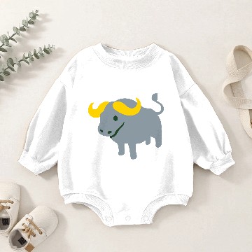 Discover Grey Bull Baby Romper Sweatshirts