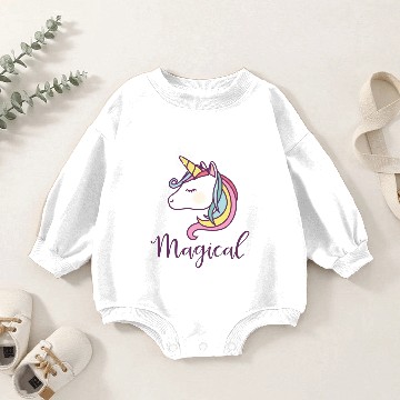 Discover Rainbow Unicorn, Horses, Cute, Unicorns Baby Romper Sweatshirts